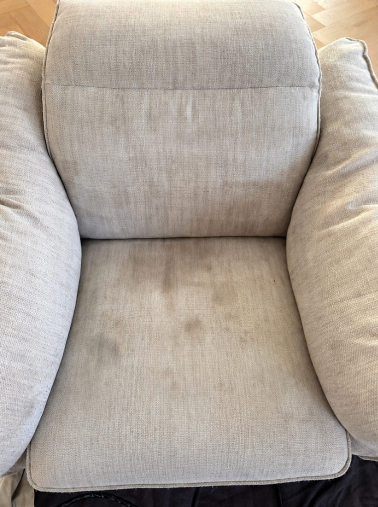 Before upholstery cleaning