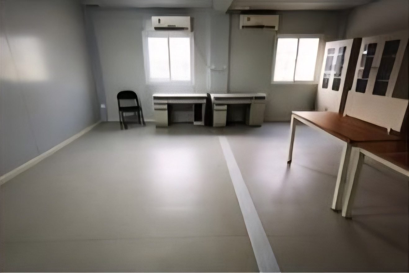 Floor after large-area cleaning