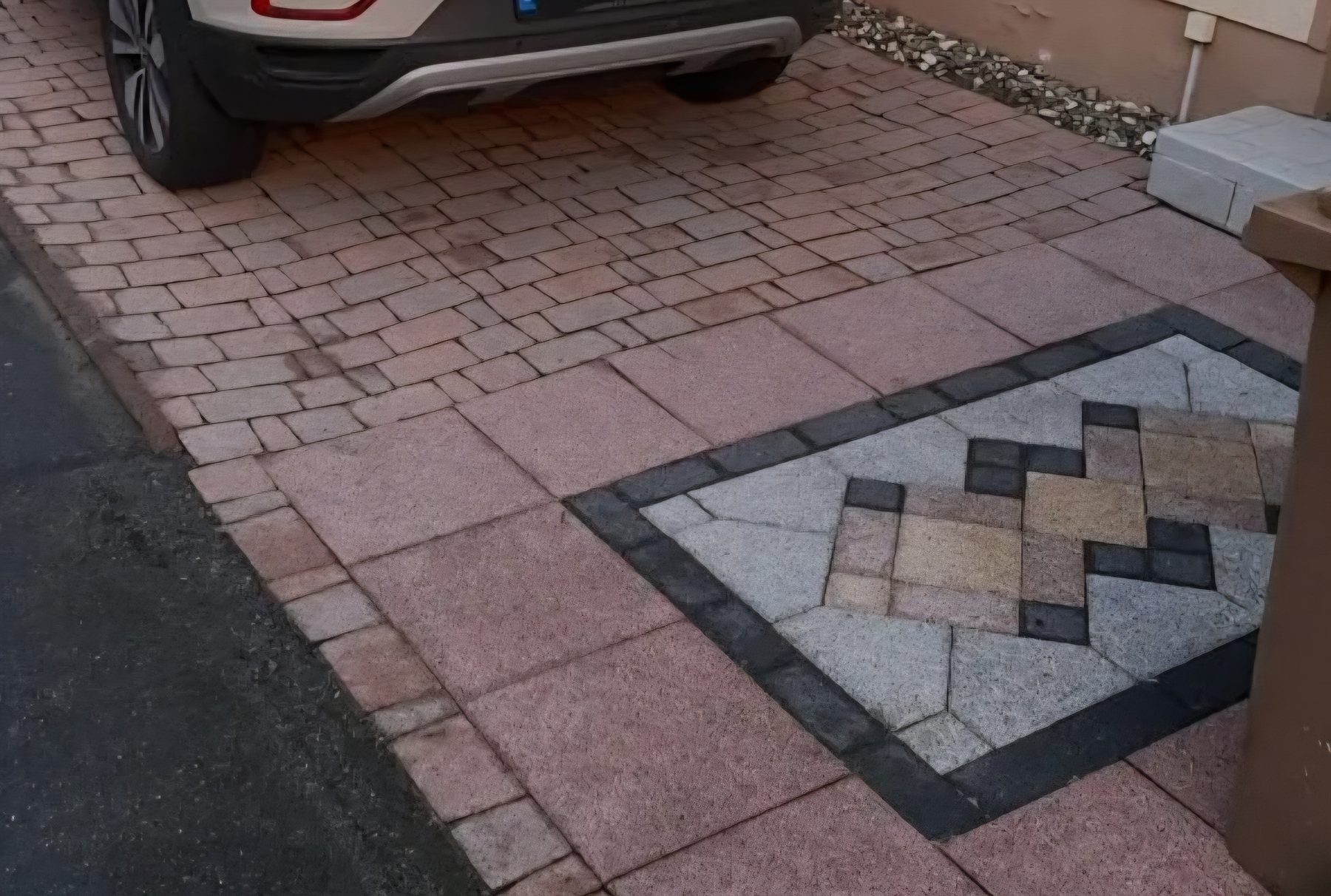 Driveway after power washing