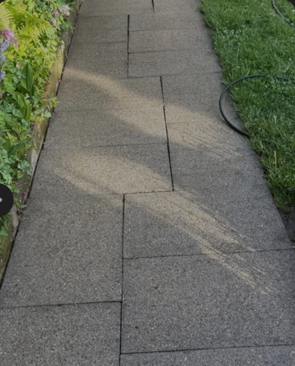Garden pathway after cleaning