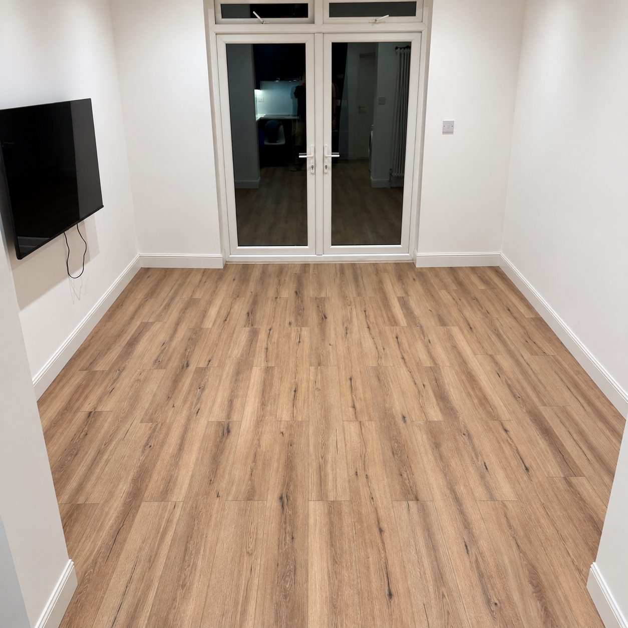 Room with completed flooring