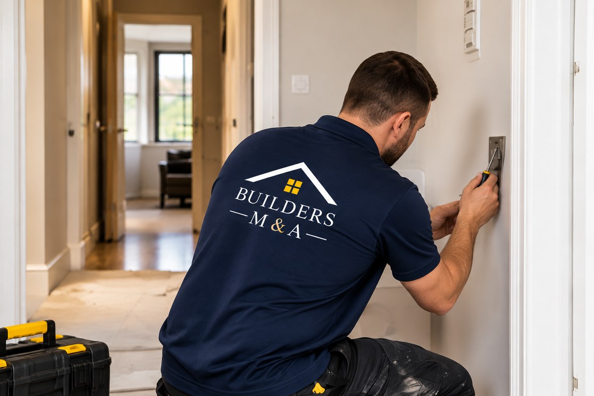 Property maintenance professional carrying out an interior repair